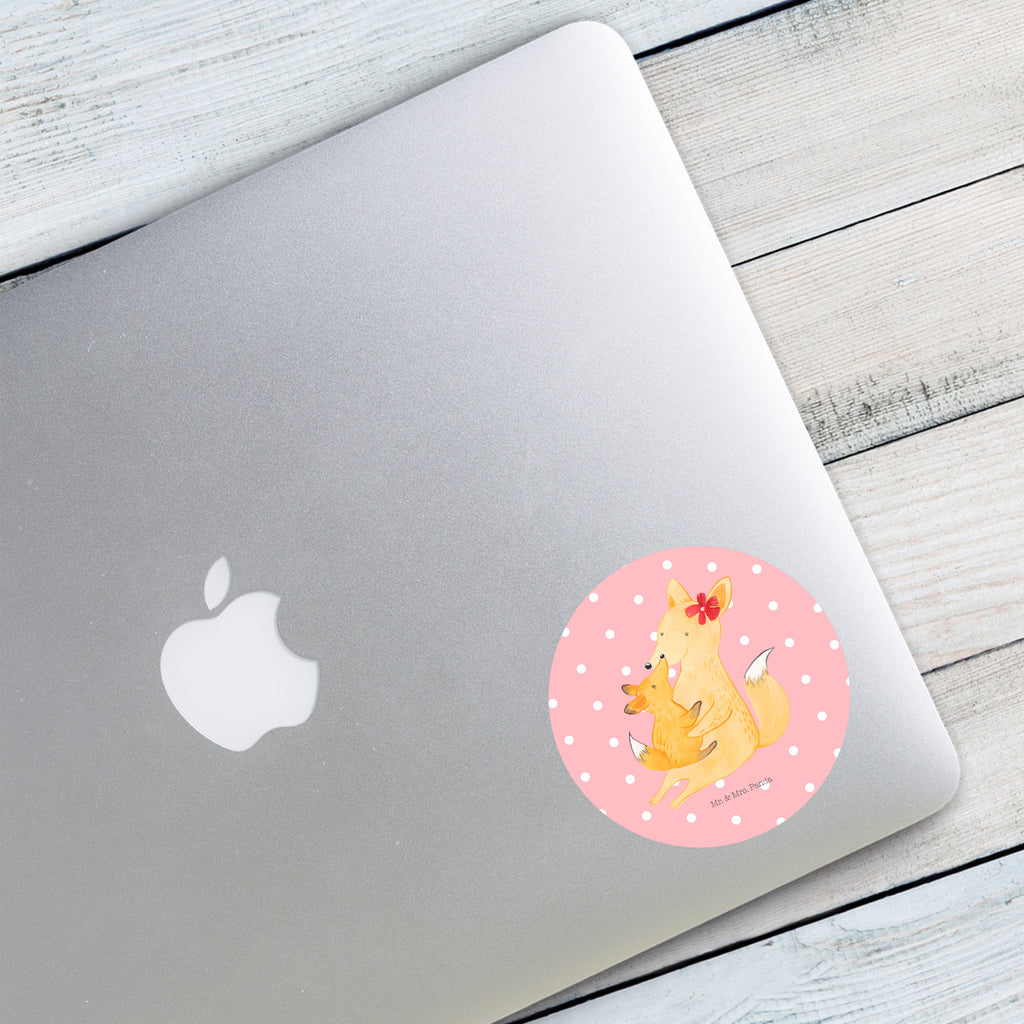 Rund Aufkleber Fuchs Mama & Kind