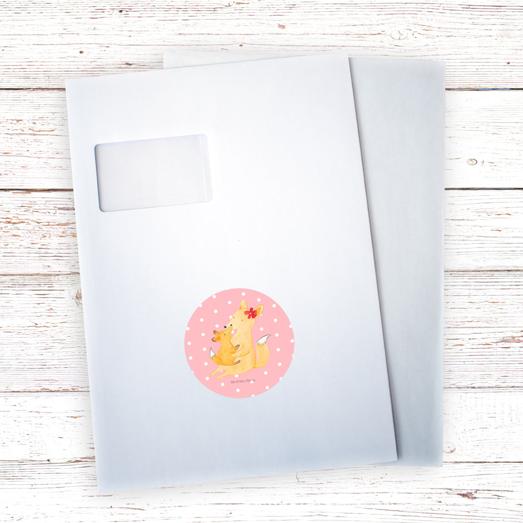 Rund Aufkleber Fuchs Mama & Kind