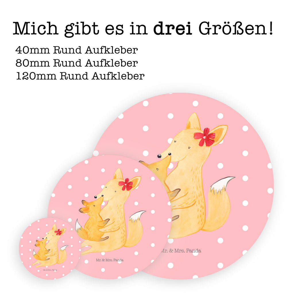 Rund Aufkleber Fuchs Mama & Kind