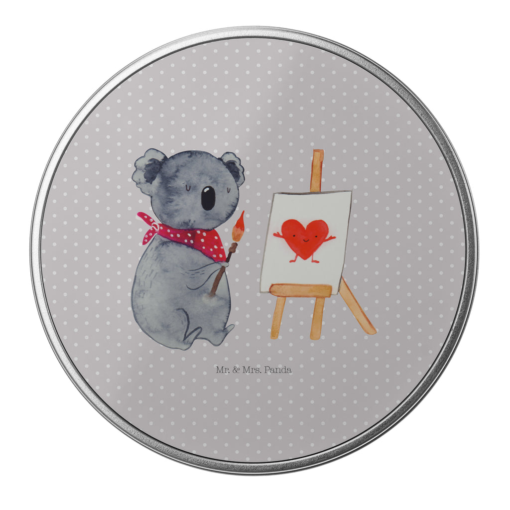 Blechdose rund Koala Künstler Metalldose, Keksdose, Dose, Vorratsdose, Geschenkbox, Koala, Koalabär, Liebe, Liebensbeweis, Liebesgeschenk, Gefühle, Künstler, zeichnen