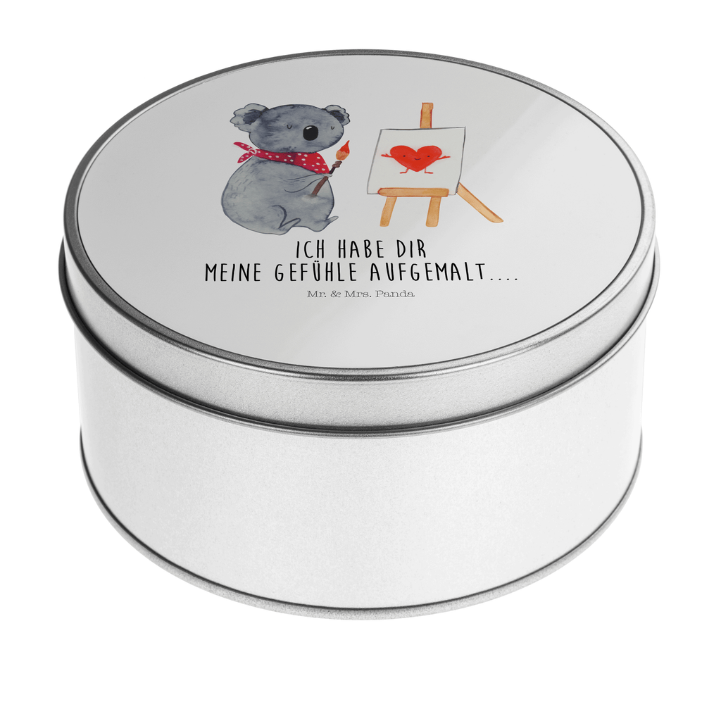 Blechdose rund Koala Künstler Metalldose, Keksdose, Dose, Vorratsdose, Geschenkbox, Koala, Koalabär, Liebe, Liebensbeweis, Liebesgeschenk, Gefühle, Künstler, zeichnen
