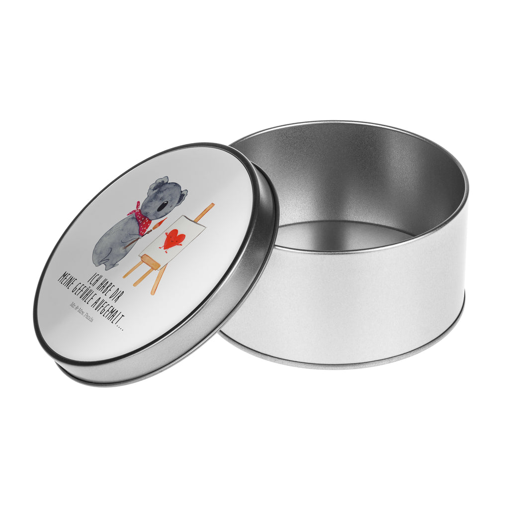 Blechdose rund Koala Künstler Metalldose, Keksdose, Dose, Vorratsdose, Geschenkbox, Koala, Koalabär, Liebe, Liebensbeweis, Liebesgeschenk, Gefühle, Künstler, zeichnen