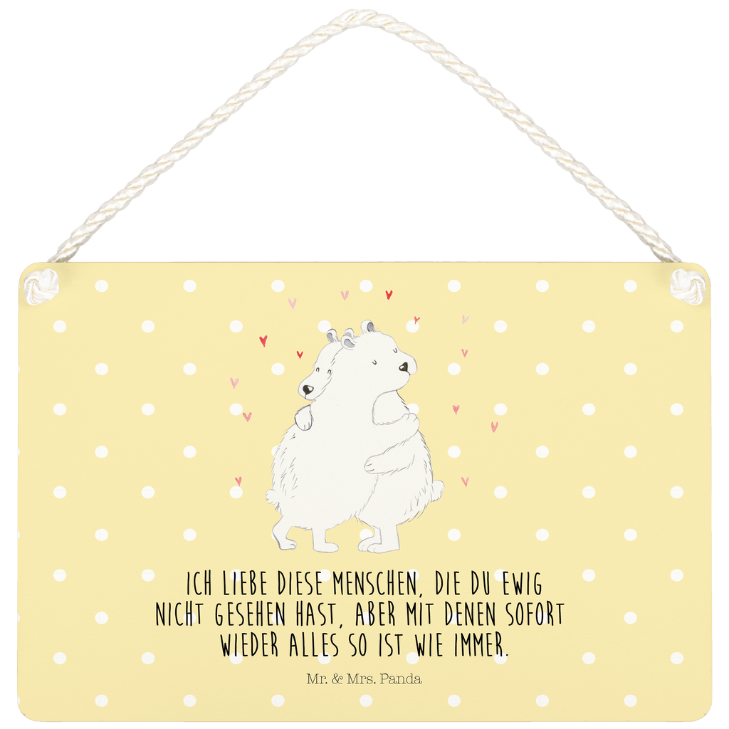 Deko Schild Eisbär Umarmen  Schild, Türschild, Holzschild, Wandschild, Wanddeko  süße Tiermotive, gute Laune, lustige Sprüche, Tiere