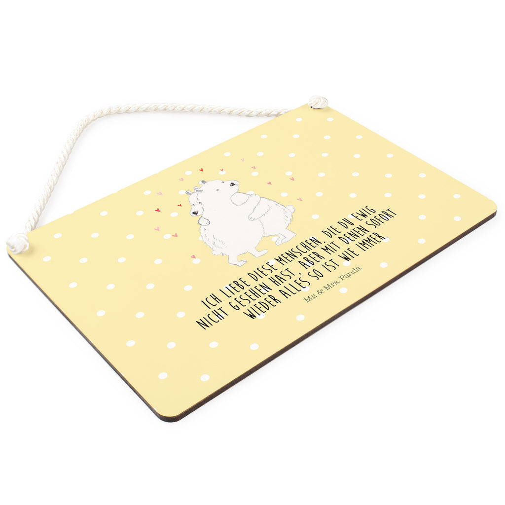 Deko Schild Eisbär Umarmen  Schild, Türschild, Holzschild, Wandschild, Wanddeko  süße Tiermotive, gute Laune, lustige Sprüche, Tiere