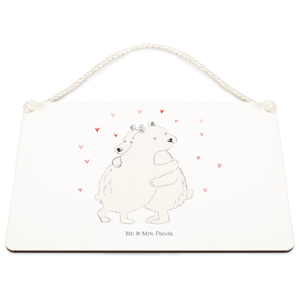 Deko Schild Eisbär Umarmen  Schild, Türschild, Holzschild, Wandschild, Wanddeko  süße Tiermotive, gute Laune, lustige Sprüche, Tiere
