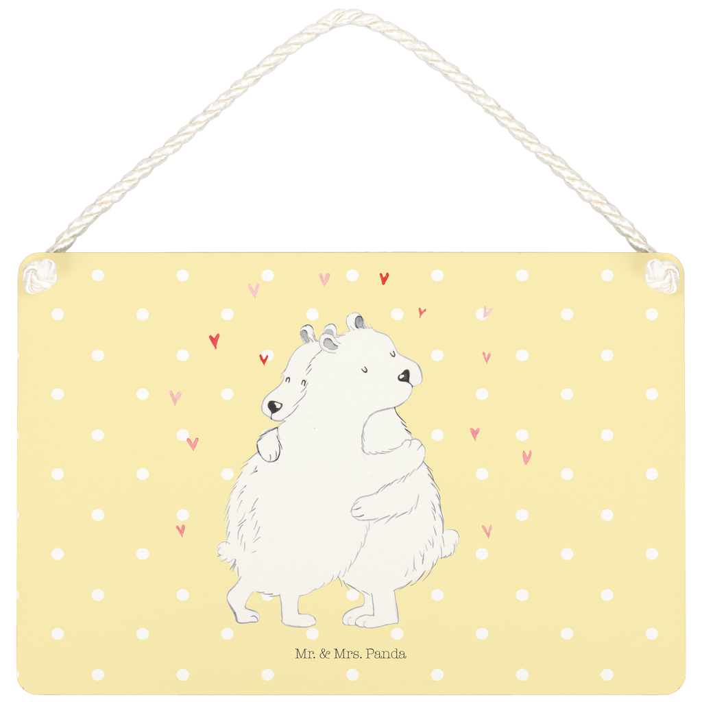 Deko Schild Eisbär Umarmen  Schild, Türschild, Holzschild, Wandschild, Wanddeko  süße Tiermotive, gute Laune, lustige Sprüche, Tiere