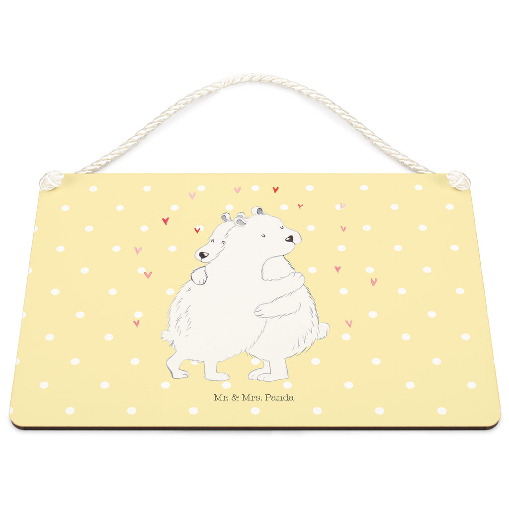 Deko Schild Eisbär Umarmen  Schild, Türschild, Holzschild, Wandschild, Wanddeko  süße Tiermotive, gute Laune, lustige Sprüche, Tiere