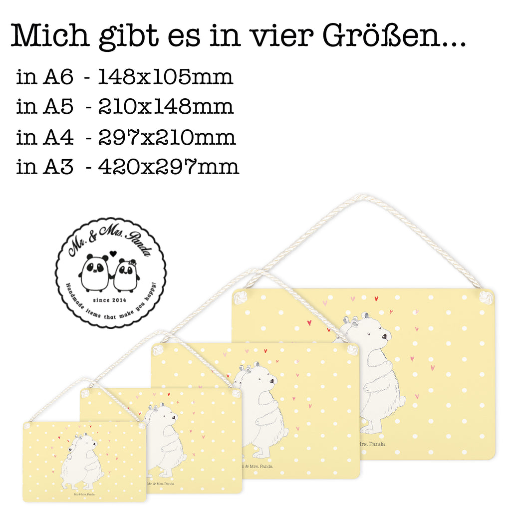 Deko Schild Eisbär Umarmen  Schild, Türschild, Holzschild, Wandschild, Wanddeko  süße Tiermotive, gute Laune, lustige Sprüche, Tiere