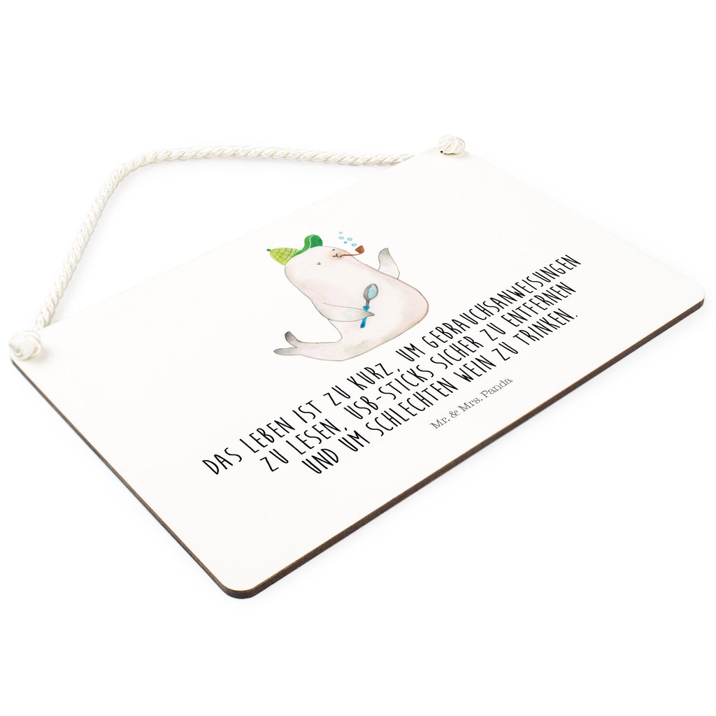 Deko Schild Robbe Sherlock  Schild, Türschild, Holzschild, Wandschild, Wanddeko  süße Tiermotive, gute Laune, lustige Sprüche, Tiere