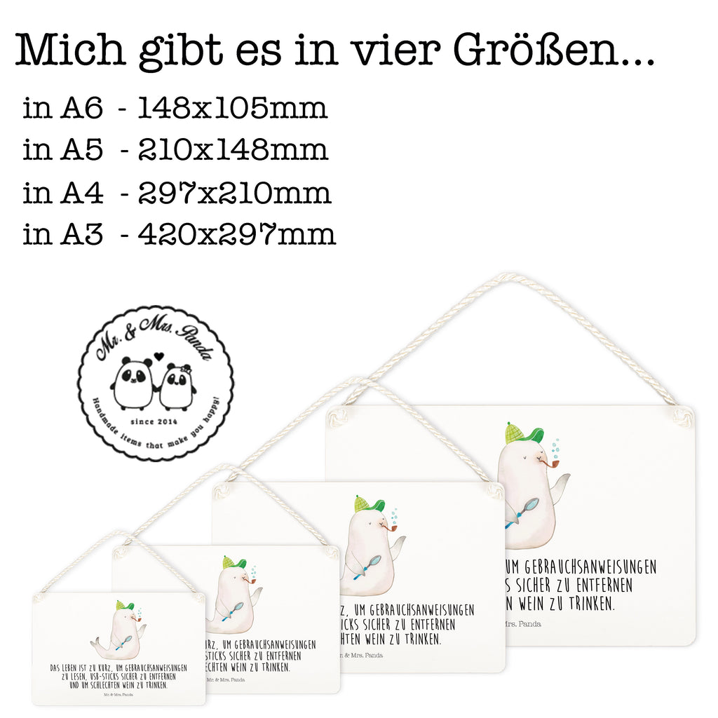 Deko Schild Robbe Sherlock  Schild, Türschild, Holzschild, Wandschild, Wanddeko  süße Tiermotive, gute Laune, lustige Sprüche, Tiere