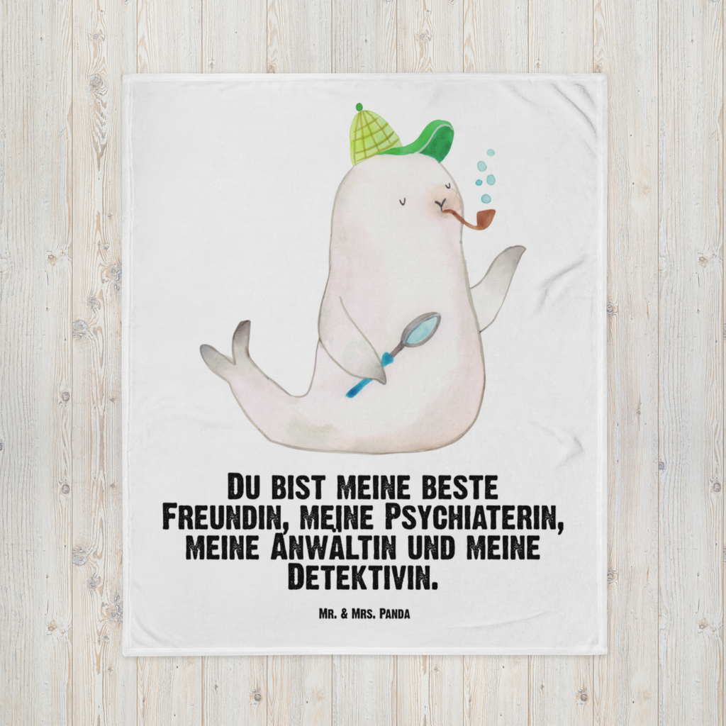 Babydecke Robbe Sherlock  Babydecke, Babygeschenk, Geschenk Geburt, Babyecke Kuscheldecke, Krabbeldecke  süße Tiermotive, gute Laune, lustige Sprüche, Tiere