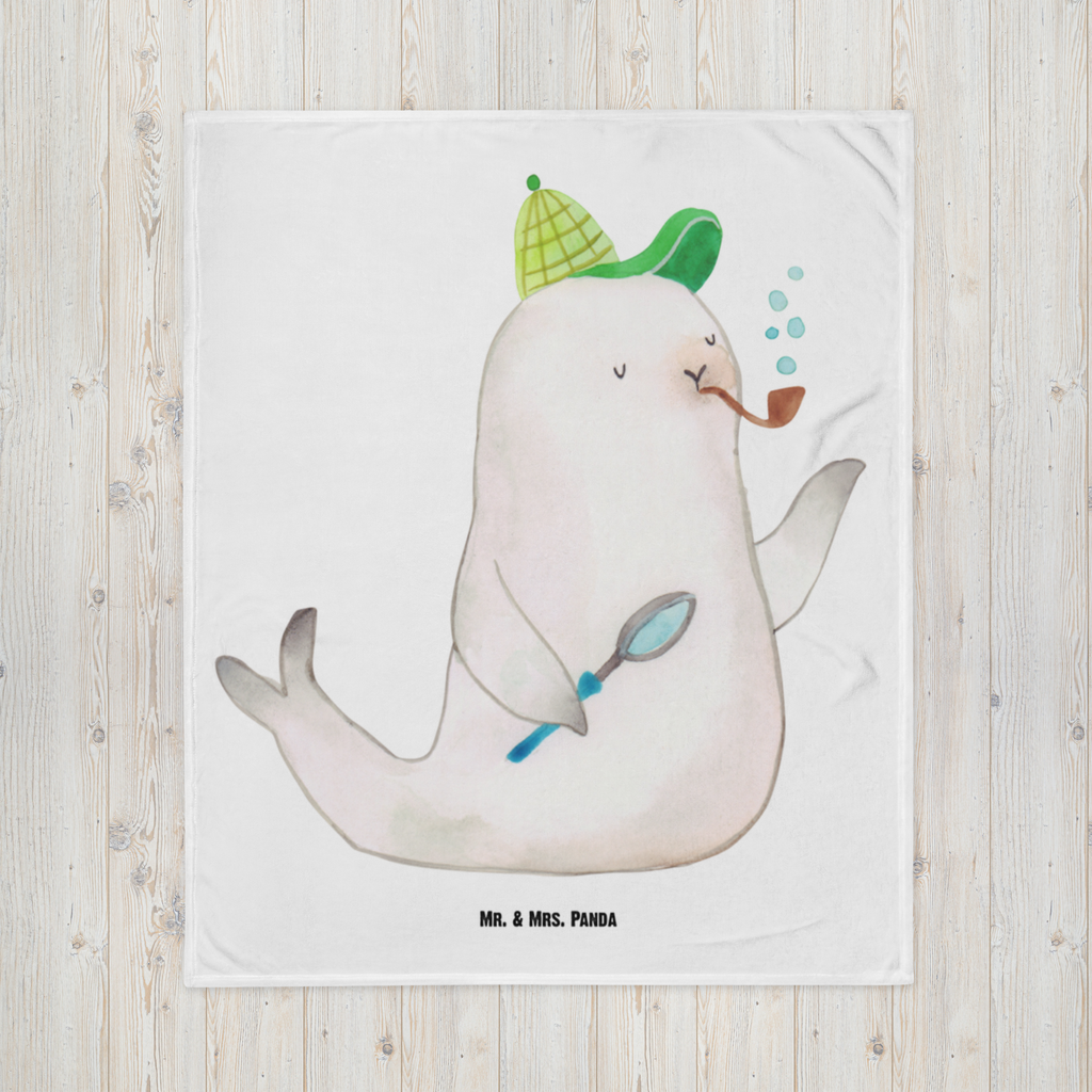 Babydecke Robbe Sherlock  Babydecke, Babygeschenk, Geschenk Geburt, Babyecke Kuscheldecke, Krabbeldecke  süße Tiermotive, gute Laune, lustige Sprüche, Tiere