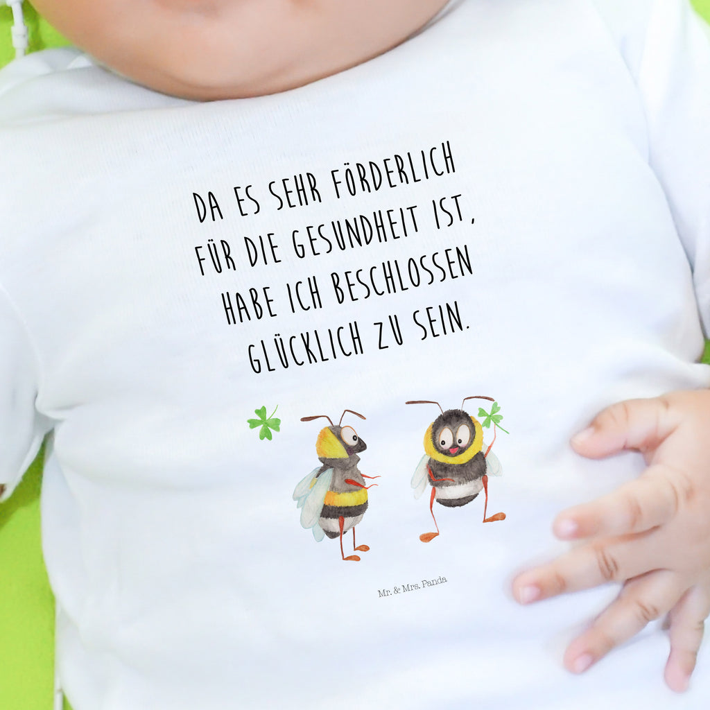 Baby T-Shirt Hummeln mit Kleeblatt Hummel, Biene, Spruch positiv, Biene Deko, Spruch schön, glücklich sein, glücklich werden, Spruch fröhlich Mädchen,Jungen,Unisex,Motiv,Baby T-Shirt,Kurzarm  süße Tiermotive, gute Laune, lustige Sprüche, Tiere
