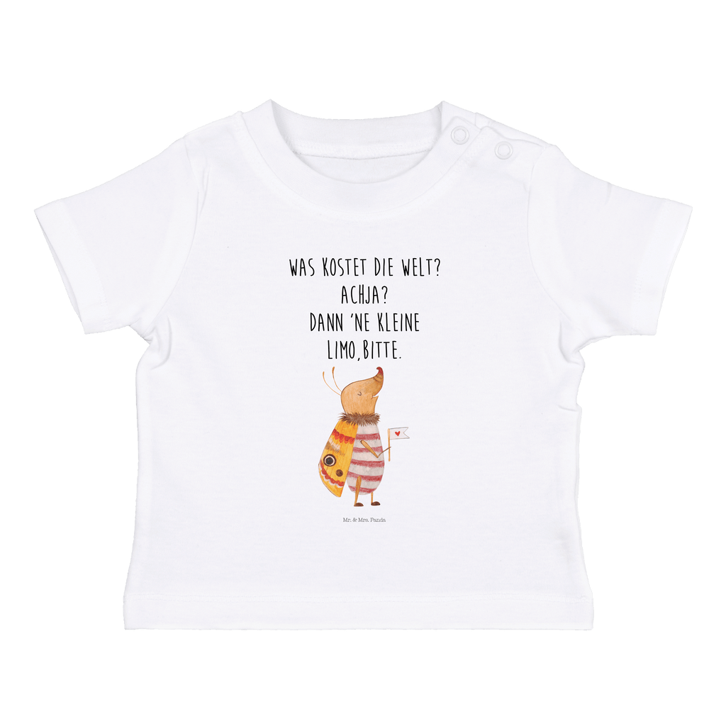Baby T-Shirt Nachtfalter mit Fähnchen Nachtfalter, Käfer, Spruch lustig, Spruch witzig, süß, niedlich, Küche Deko, Was kostet die Welt Mädchen, Jungen, Unisex, Motiv ,Baby T-Shirt, Kurzarm, Shirt, Baby  süße Tiermotive, gute Laune, lustige Sprüche, Tiere