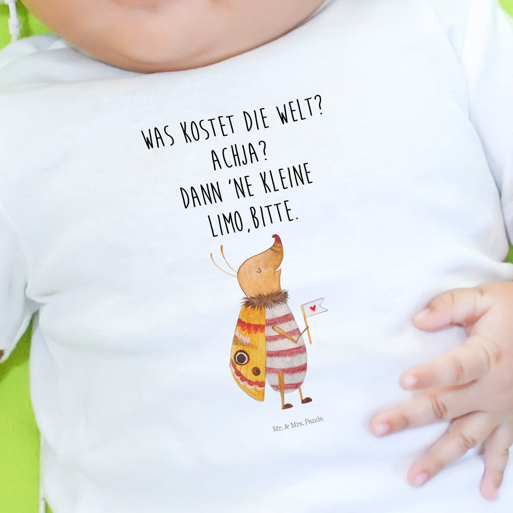 Baby T-Shirt Nachtfalter mit Fähnchen Nachtfalter, Käfer, Spruch lustig, Spruch witzig, süß, niedlich, Küche Deko, Was kostet die Welt Mädchen, Jungen, Unisex, Motiv ,Baby T-Shirt, Kurzarm, Shirt, Baby  süße Tiermotive, gute Laune, lustige Sprüche, Tiere