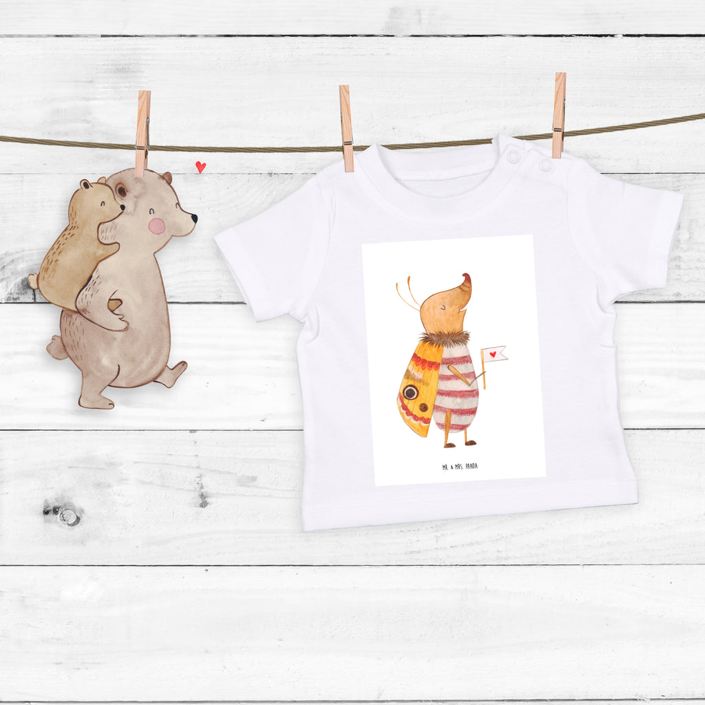 Baby T-Shirt Nachtfalter mit Fähnchen Nachtfalter, Käfer, Spruch lustig, Spruch witzig, süß, niedlich, Küche Deko, Was kostet die Welt Mädchen, Jungen, Unisex, Motiv ,Baby T-Shirt, Kurzarm, Shirt, Baby  süße Tiermotive, gute Laune, lustige Sprüche, Tiere