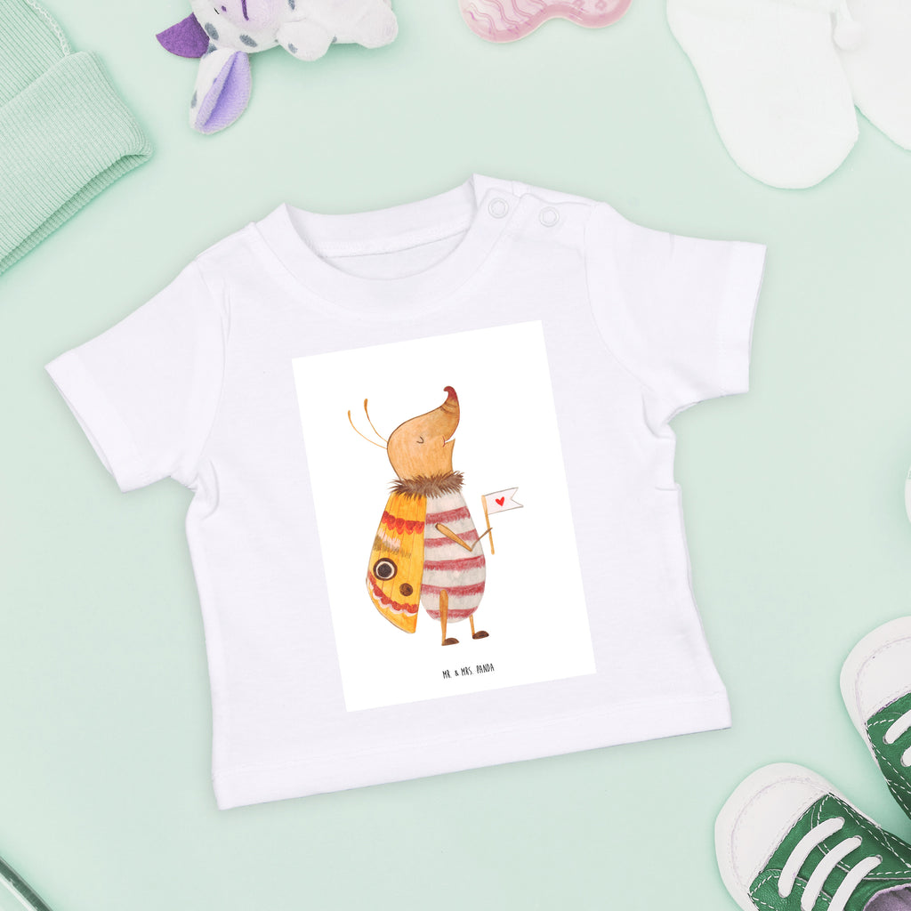 Baby T-Shirt Nachtfalter mit Fähnchen Nachtfalter, Käfer, Spruch lustig, Spruch witzig, süß, niedlich, Küche Deko, Was kostet die Welt Mädchen, Jungen, Unisex, Motiv ,Baby T-Shirt, Kurzarm, Shirt, Baby  süße Tiermotive, gute Laune, lustige Sprüche, Tiere