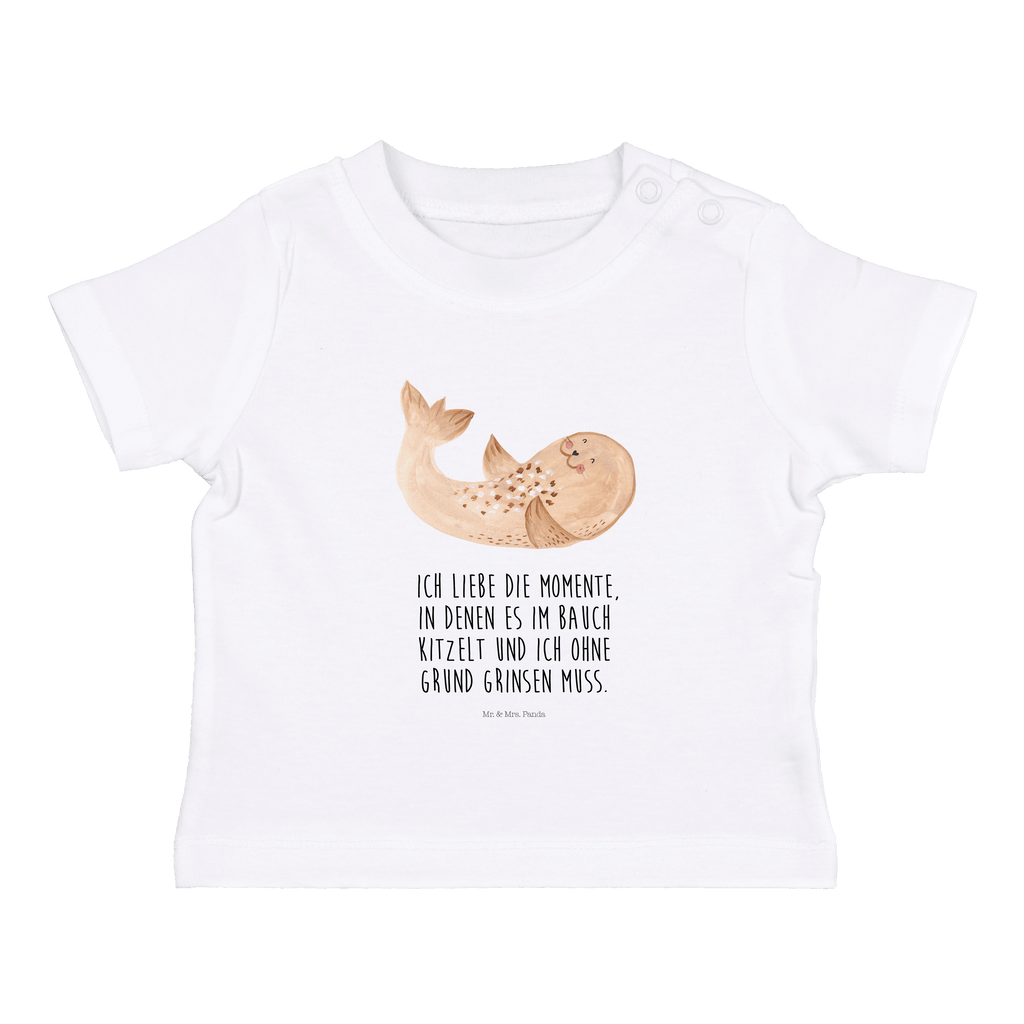 Baby T-Shirt Robbe liegend Robbe, Robben, Seehund, Strand, Meerestier, Ostsee, Nordsee, Lachen, Freude Mädchen,Jungen,Unisex,Motiv,Baby T-Shirt,Kurzarm  süße Tiermotive, gute Laune, lustige Sprüche, Tiere