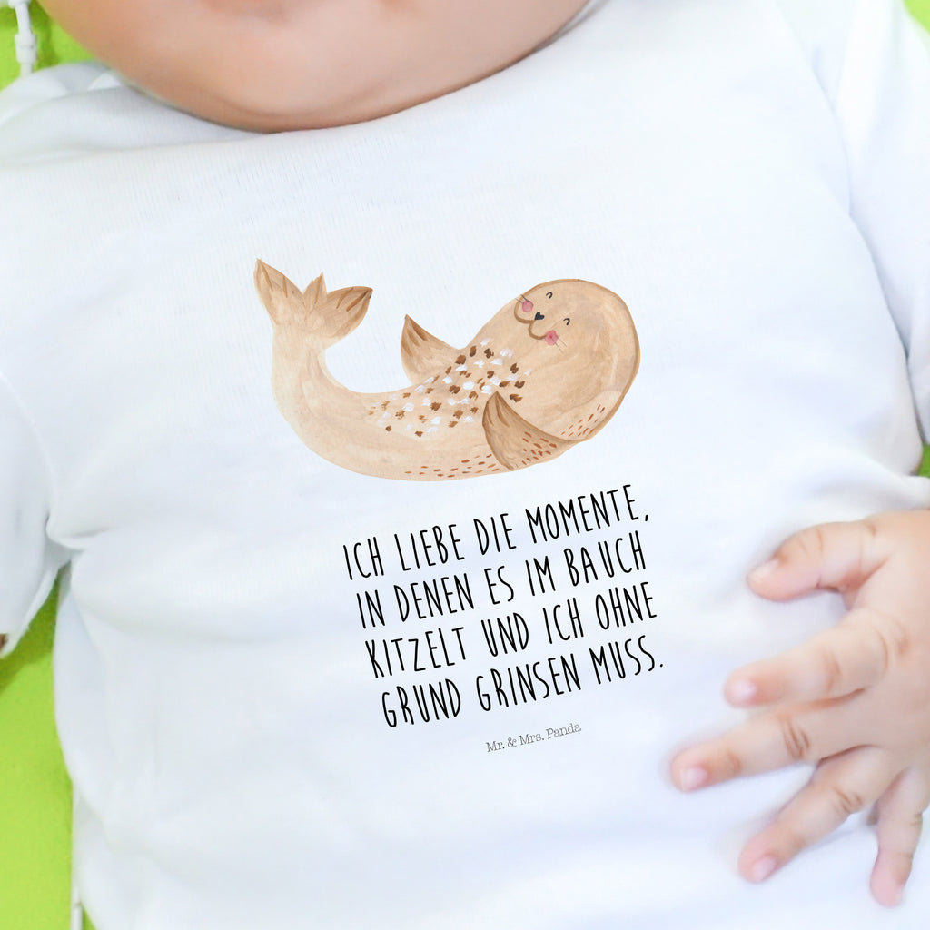 Baby T-Shirt Robbe liegend Robbe, Robben, Seehund, Strand, Meerestier, Ostsee, Nordsee, Lachen, Freude Mädchen,Jungen,Unisex,Motiv,Baby T-Shirt,Kurzarm  süße Tiermotive, gute Laune, lustige Sprüche, Tiere