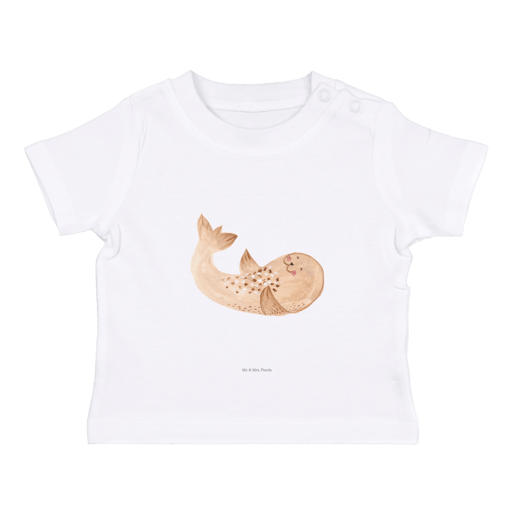 Baby T-Shirt Robbe liegend Robbe, Robben, Seehund, Strand, Meerestier, Ostsee, Nordsee, Lachen, Freude Mädchen,Jungen,Unisex,Motiv,Baby T-Shirt,Kurzarm  süße Tiermotive, gute Laune, lustige Sprüche, Tiere
