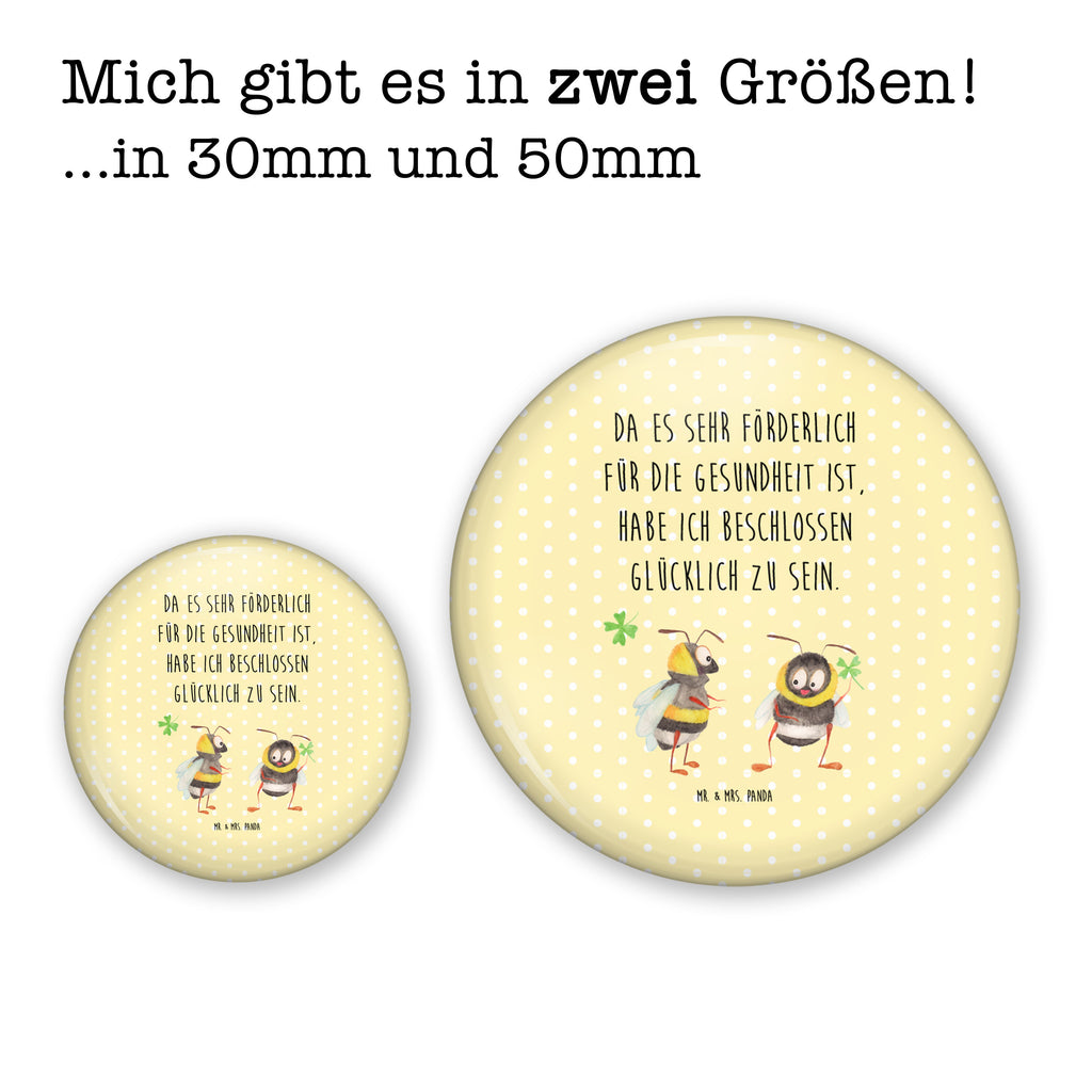 Button Hummeln mit Kleeblatt