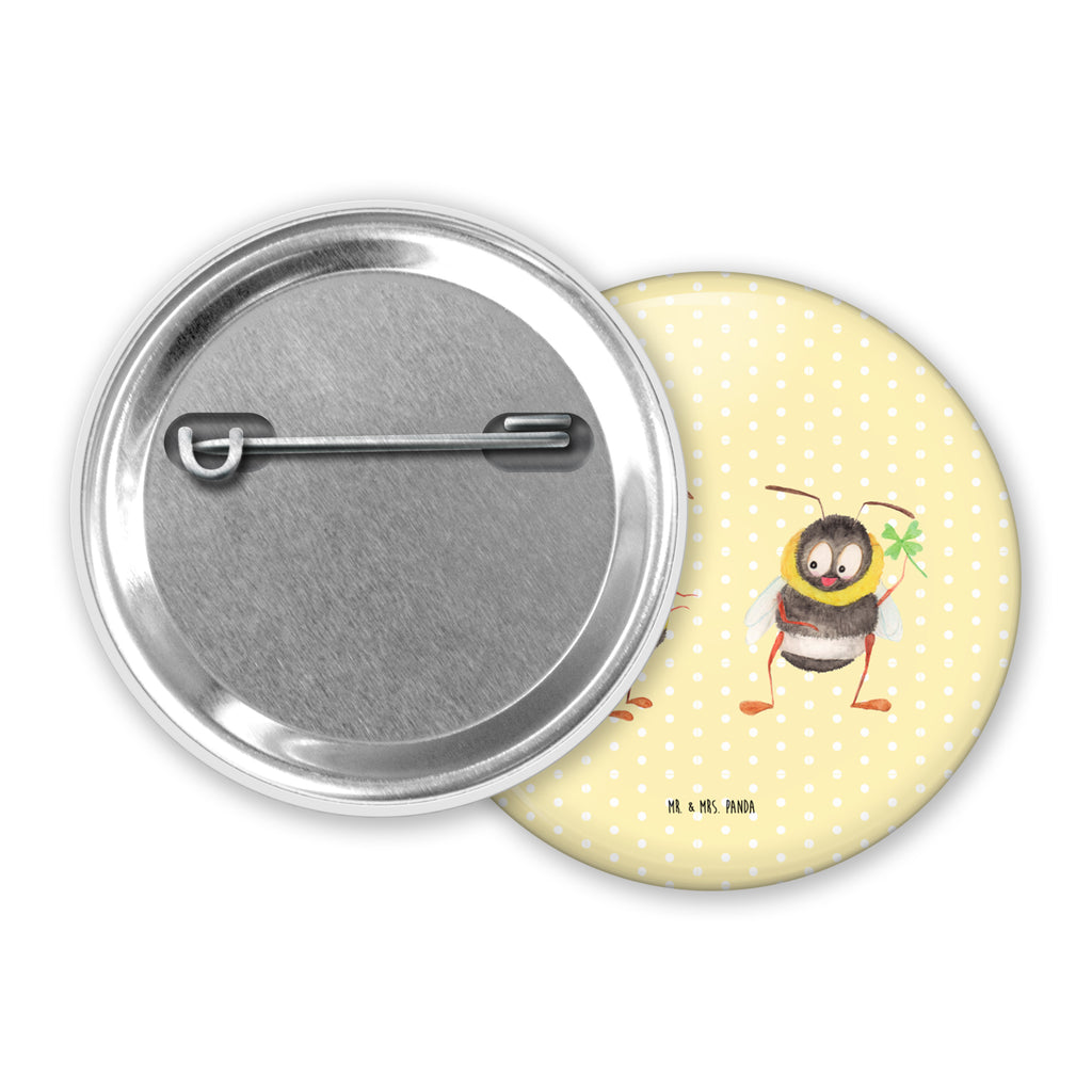 Button Hummeln mit Kleeblatt
