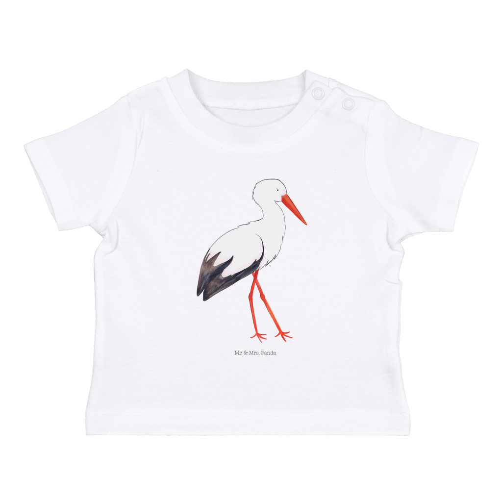 Baby T-Shirt Storch Storch, Störche, Schwangerschaft, Geburt, Mutter, Mütter, Mutter werden, Schwanger, Babybauch, Baby	 Mädchen,Jungen,Unisex,Motiv,Baby T-Shirt,Kurzarm  süße Tiermotive, gute Laune, lustige Sprüche, Tiere