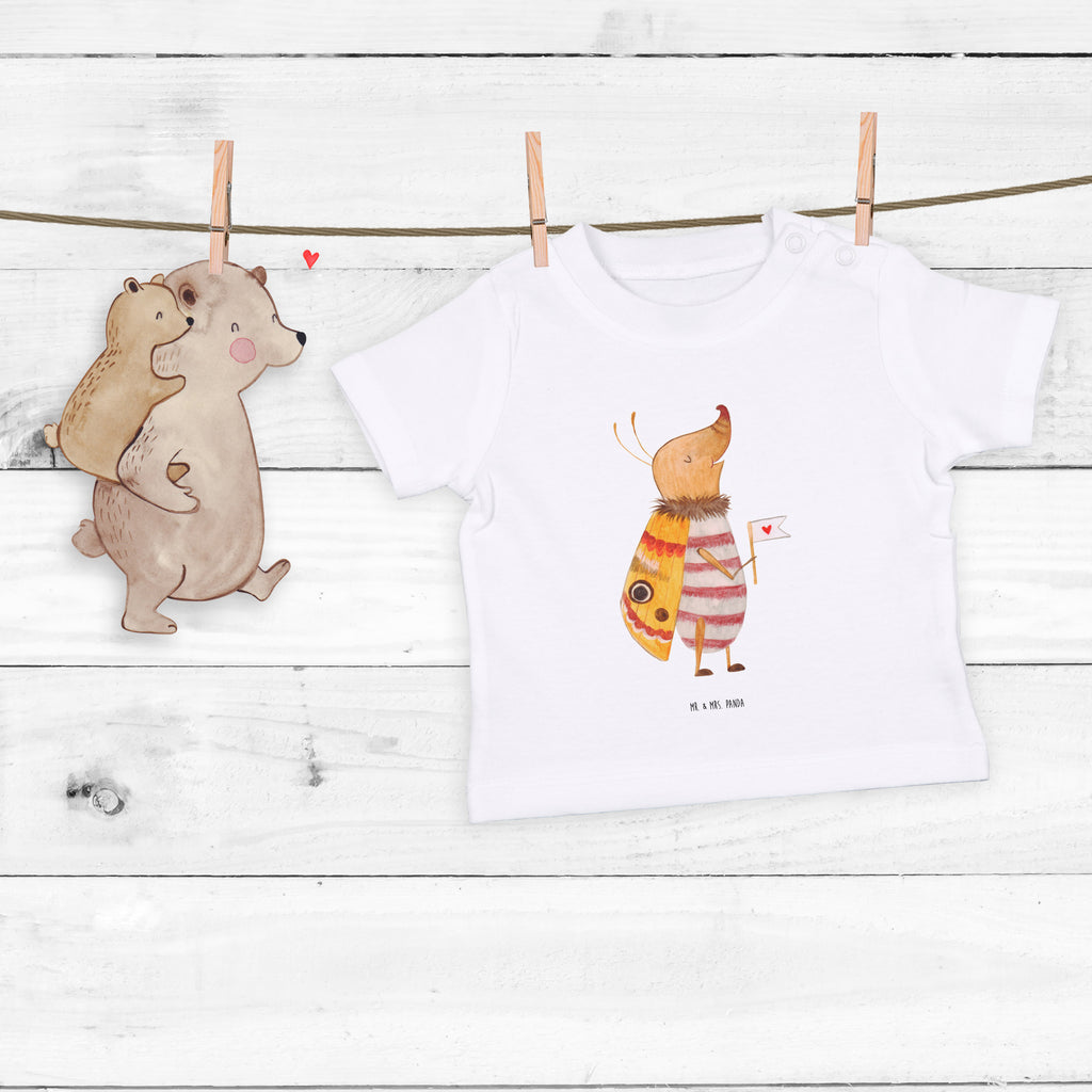 Baby T-Shirt Nachtfalter mit Fähnchen Nachtfalter, Käfer, Spruch lustig, Spruch witzig, süß, niedlich, Küche Deko, Was kostet die Welt Mädchen, Jungen, Unisex, Motiv ,Baby T-Shirt, Kurzarm, Shirt, Baby  süße Tiermotive, gute Laune, lustige Sprüche, Tiere