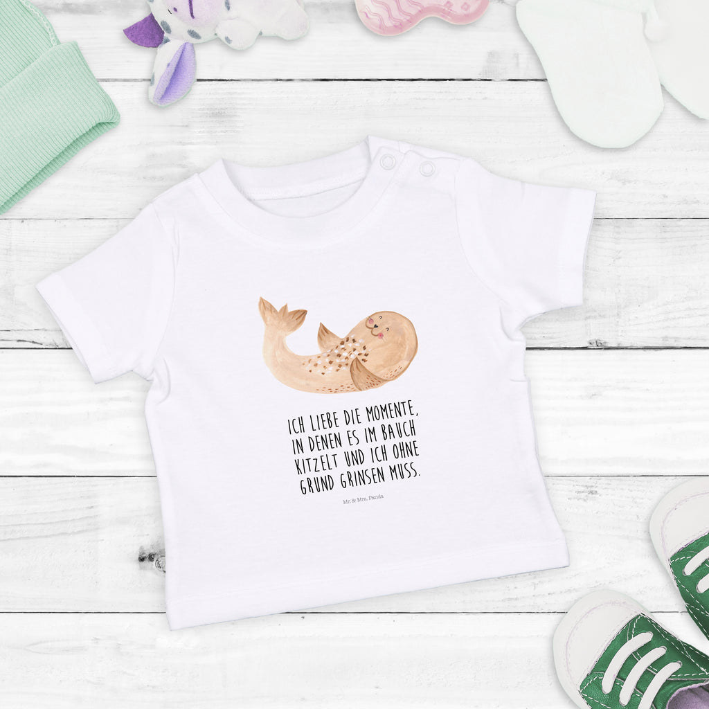 Baby T-Shirt Robbe liegend Robbe, Robben, Seehund, Strand, Meerestier, Ostsee, Nordsee, Lachen, Freude Mädchen,Jungen,Unisex,Motiv,Baby T-Shirt,Kurzarm  süße Tiermotive, gute Laune, lustige Sprüche, Tiere