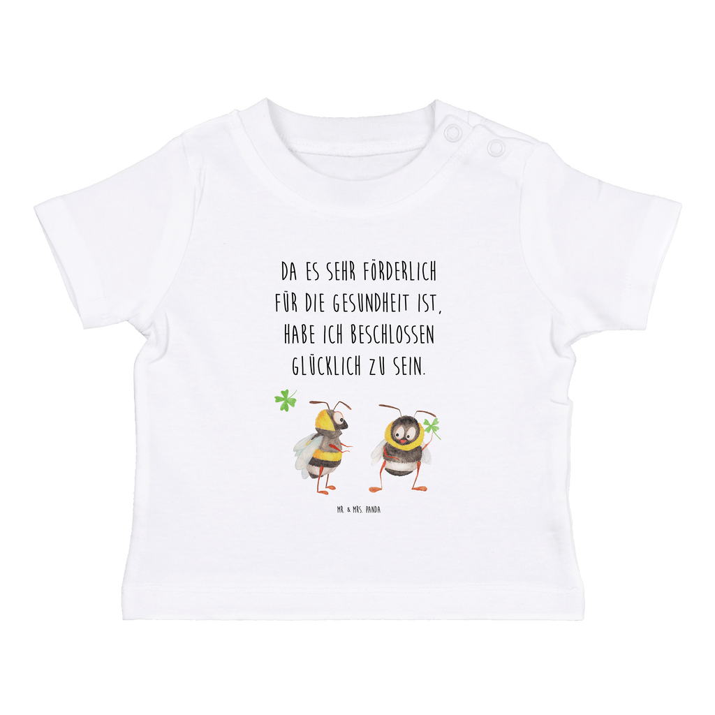 Baby T-Shirt Hummeln mit Kleeblatt Hummel, Biene, Spruch positiv, Biene Deko, Spruch schön, glücklich sein, glücklich werden, Spruch fröhlich Mädchen,Jungen,Unisex,Motiv,Baby T-Shirt,Kurzarm  süße Tiermotive, gute Laune, lustige Sprüche, Tiere