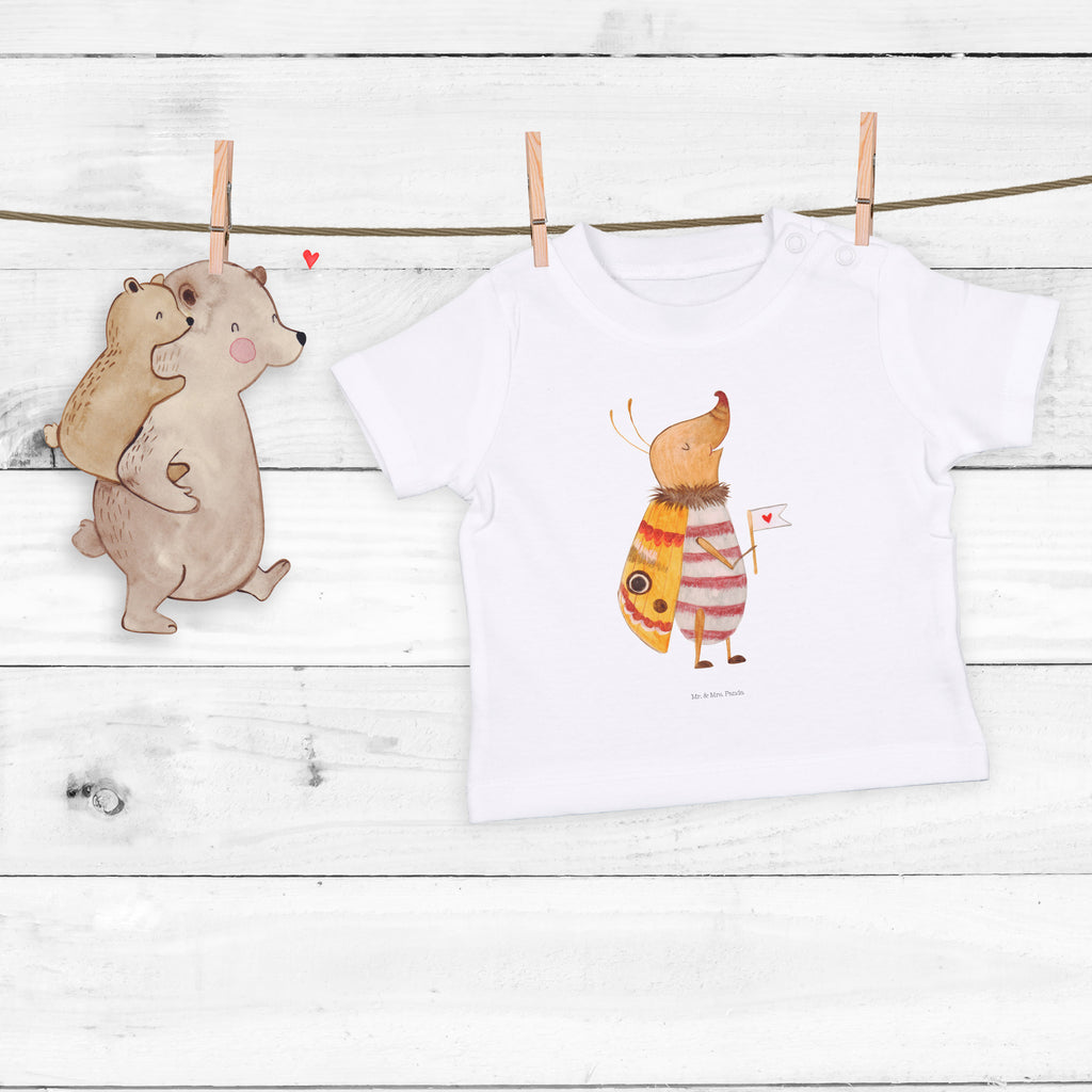 Baby T-Shirt Nachtfalter mit Fähnchen Nachtfalter, Käfer, Spruch lustig, Spruch witzig, süß, niedlich, Küche Deko, Was kostet die Welt Mädchen, Jungen, Unisex, Motiv ,Baby T-Shirt, Kurzarm, Shirt, Baby  süße Tiermotive, gute Laune, lustige Sprüche, Tiere