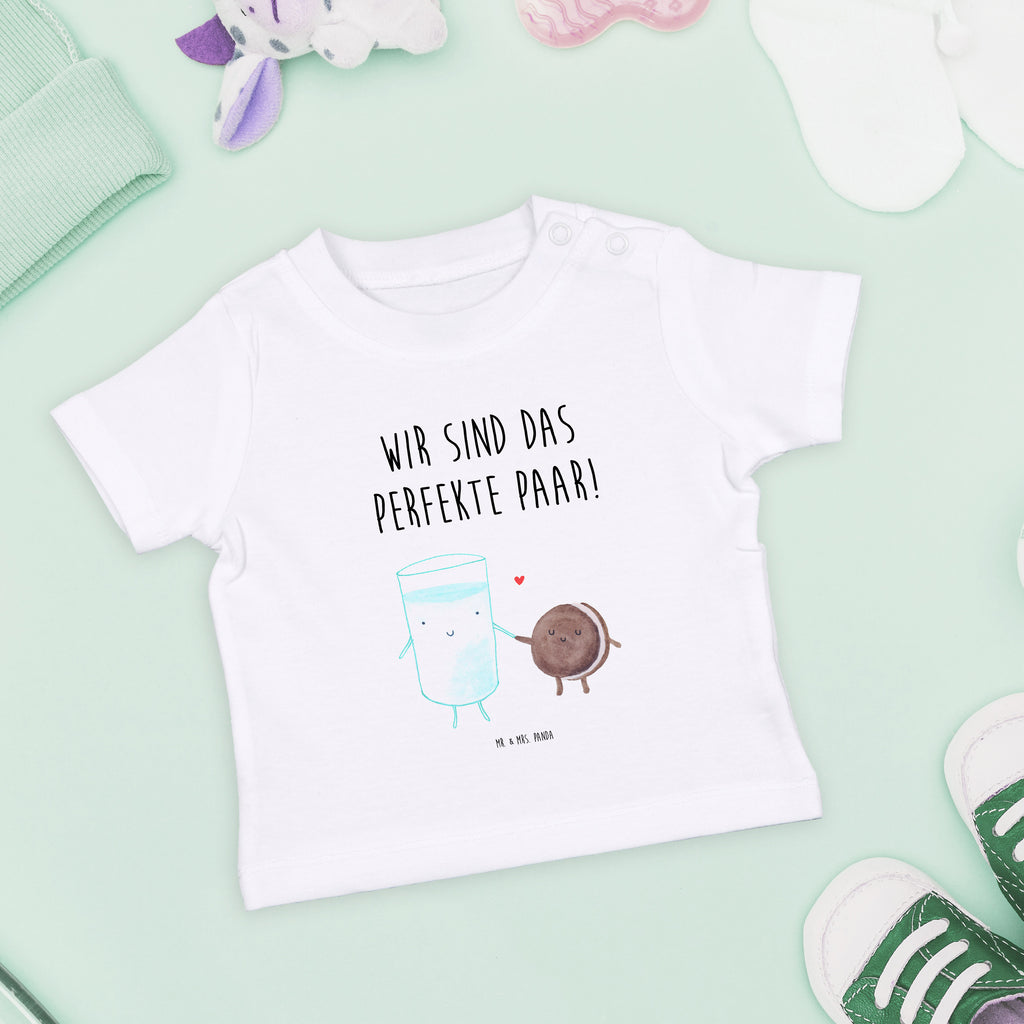 Baby T-Shirt Milch & Keks Milk, Cookie, Milch, Keks, Kekse, Kaffee, Einladung Frühstück, Motiv süß, romantisch, perfektes Paar,  Mädchen,Jungen,Unisex,Motiv,Baby T-Shirt,Kurzarm  süße Tiermotive, gute Laune, lustige Sprüche, Tiere