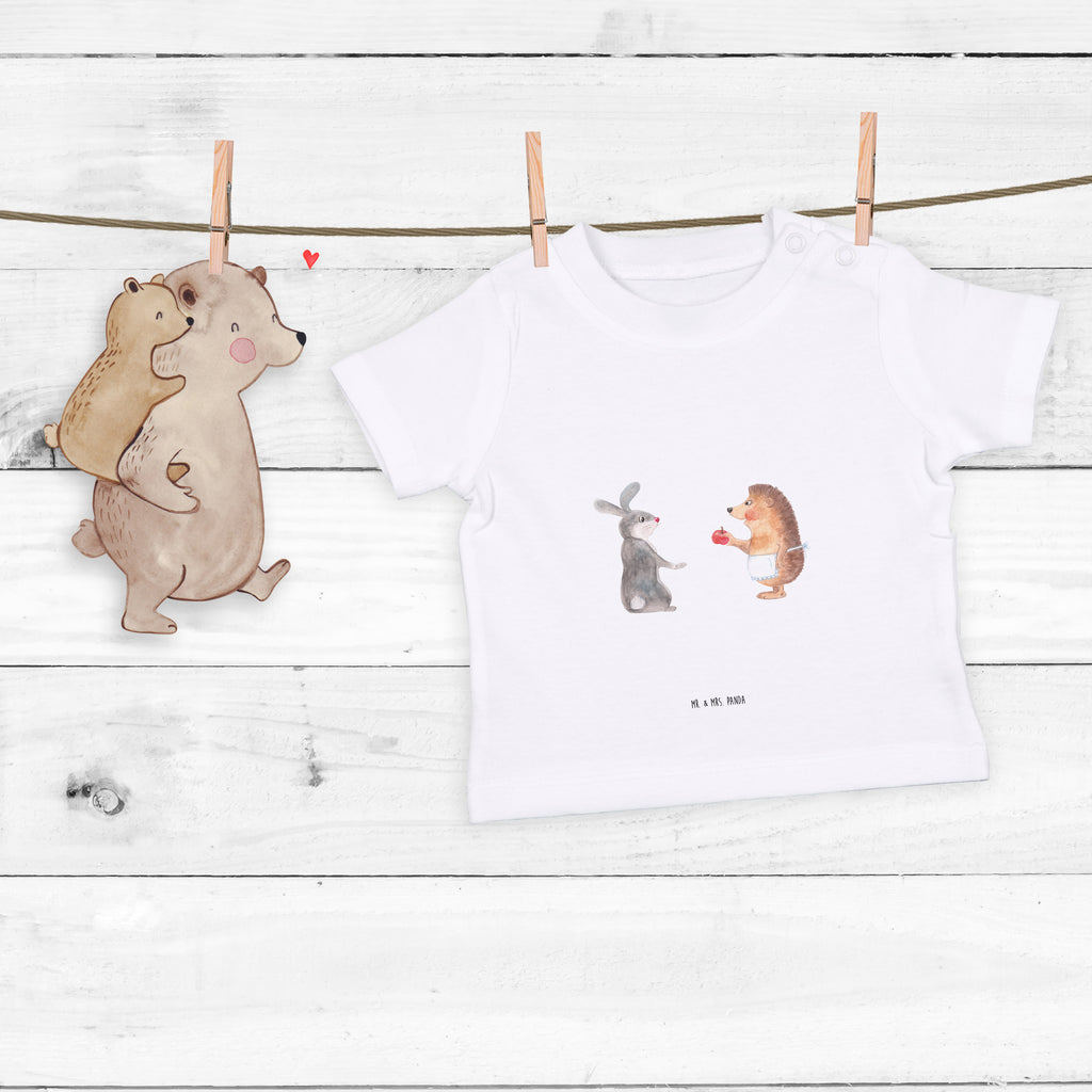 Baby T-Shirt Liebe ist nie ohne Schmerz Igel und Hase, Igel, Hase, Liebe Spruch, Liebeskummer Geschenk, Herzschmerz, Trösten, Trennungsschmerz, Spruch romantisch Mädchen,Jungen,Unisex,Motiv,Baby T-Shirt,Kurzarm  süße Tiermotive, gute Laune, lustige Sprüche, Tiere
