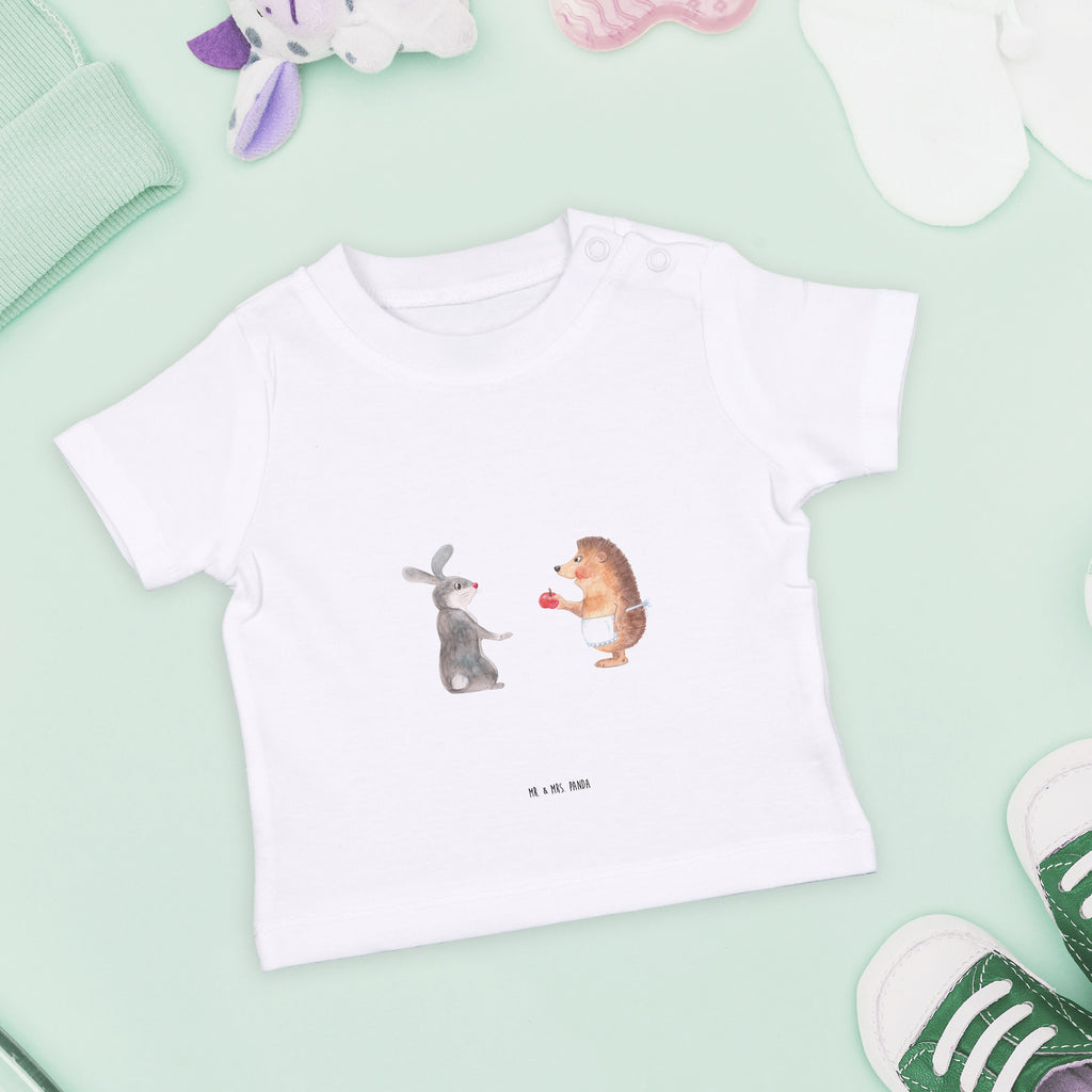 Baby T-Shirt Liebe ist nie ohne Schmerz Igel und Hase, Igel, Hase, Liebe Spruch, Liebeskummer Geschenk, Herzschmerz, Trösten, Trennungsschmerz, Spruch romantisch Mädchen,Jungen,Unisex,Motiv,Baby T-Shirt,Kurzarm  süße Tiermotive, gute Laune, lustige Sprüche, Tiere
