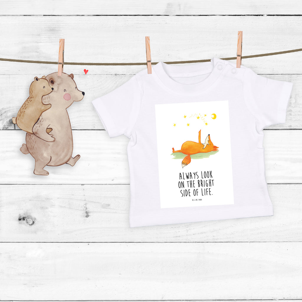 Baby T-Shirt Fuchs Sterne Fuchs, Füchse, tröstende Worte, Spruch positiv, Spruch schön, Romantik, Always Look on the Bright Side of Life Mädchen,Jungen,Unisex,Motiv,Baby T-Shirt,Kurzarm  Fuchs