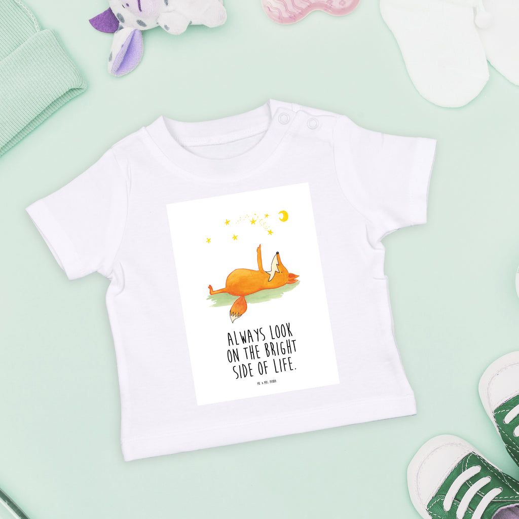 Baby T-Shirt Fuchs Sterne Fuchs, Füchse, tröstende Worte, Spruch positiv, Spruch schön, Romantik, Always Look on the Bright Side of Life Mädchen,Jungen,Unisex,Motiv,Baby T-Shirt,Kurzarm  Fuchs