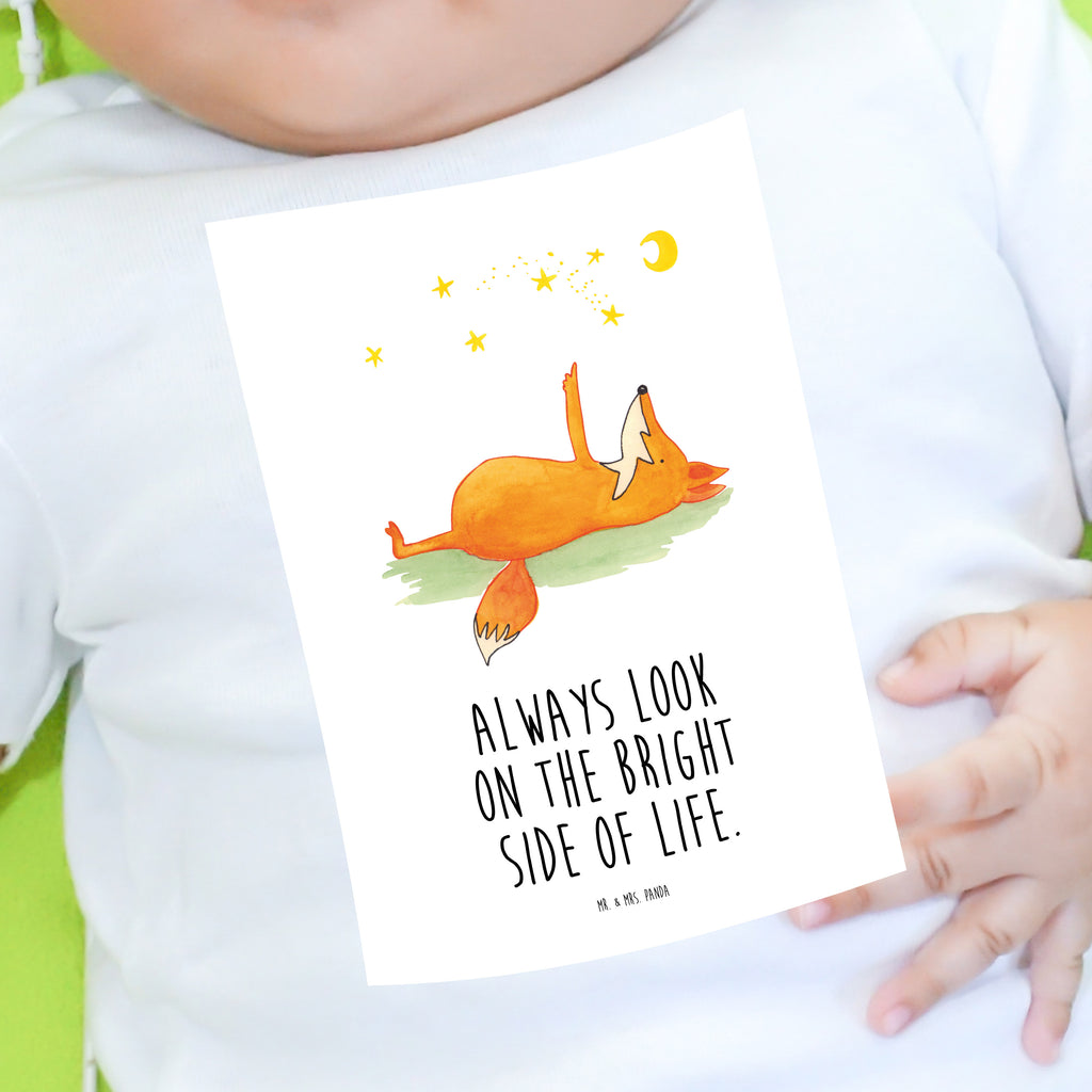 Baby T-Shirt Fuchs Sterne Fuchs, Füchse, tröstende Worte, Spruch positiv, Spruch schön, Romantik, Always Look on the Bright Side of Life Mädchen,Jungen,Unisex,Motiv,Baby T-Shirt,Kurzarm  Fuchs