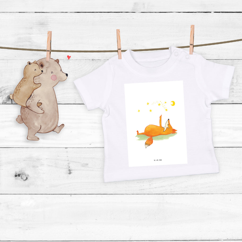 Baby T-Shirt Fuchs Sterne Fuchs, Füchse, tröstende Worte, Spruch positiv, Spruch schön, Romantik, Always Look on the Bright Side of Life Mädchen,Jungen,Unisex,Motiv,Baby T-Shirt,Kurzarm  Fuchs