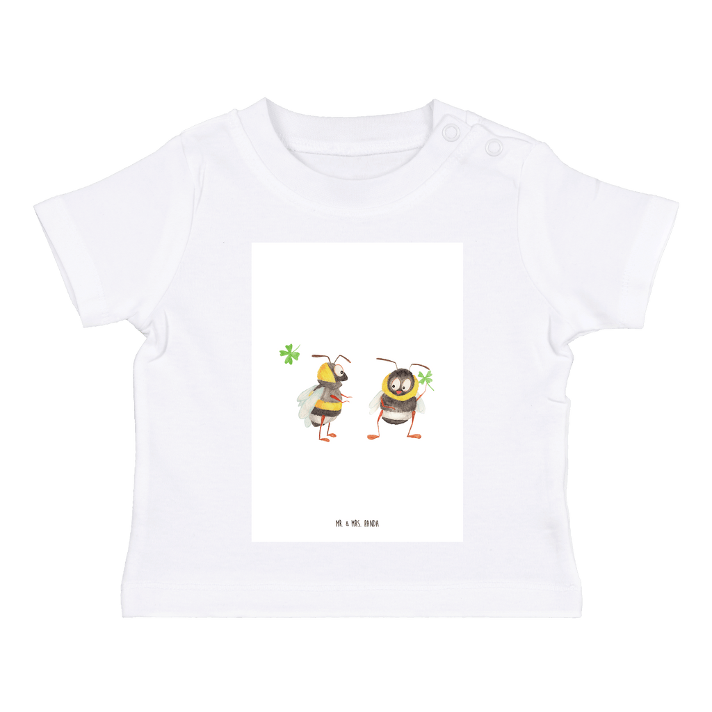 Baby T-Shirt Hummeln mit Kleeblatt Hummel, Biene, Spruch positiv, Biene Deko, Spruch schön, glücklich sein, glücklich werden, Spruch fröhlich Mädchen,Jungen,Unisex,Motiv,Baby T-Shirt,Kurzarm  süße Tiermotive, gute Laune, lustige Sprüche, Tiere