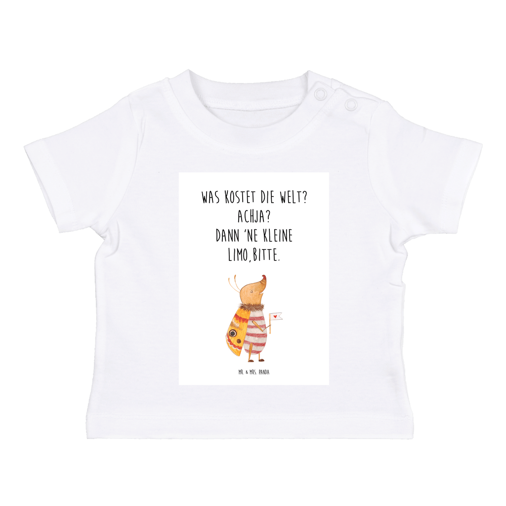 Baby T-Shirt Nachtfalter mit Fähnchen Nachtfalter, Käfer, Spruch lustig, Spruch witzig, süß, niedlich, Küche Deko, Was kostet die Welt Mädchen, Jungen, Unisex, Motiv ,Baby T-Shirt, Kurzarm, Shirt, Baby  süße Tiermotive, gute Laune, lustige Sprüche, Tiere