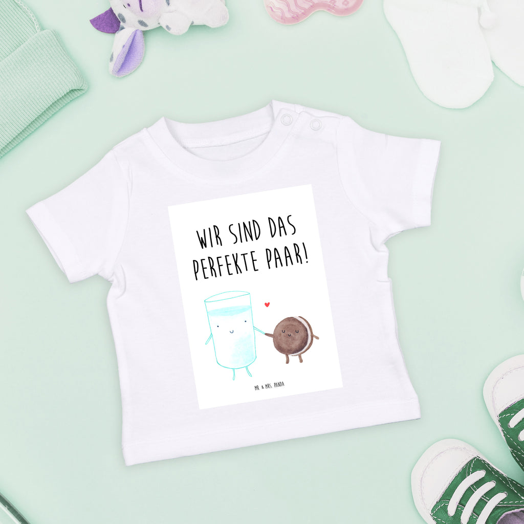 Baby T-Shirt Milch & Keks Milk, Cookie, Milch, Keks, Kekse, Kaffee, Einladung Frühstück, Motiv süß, romantisch, perfektes Paar,  Mädchen,Jungen,Unisex,Motiv,Baby T-Shirt,Kurzarm  süße Tiermotive, gute Laune, lustige Sprüche, Tiere