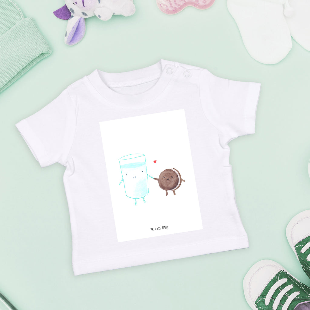 Baby T-Shirt Milch & Keks Milk, Cookie, Milch, Keks, Kekse, Kaffee, Einladung Frühstück, Motiv süß, romantisch, perfektes Paar,  Mädchen,Jungen,Unisex,Motiv,Baby T-Shirt,Kurzarm  süße Tiermotive, gute Laune, lustige Sprüche, Tiere