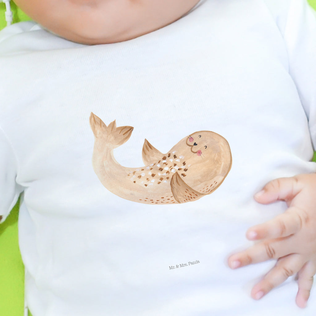 Baby T-Shirt Robbe liegend Robbe, Robben, Seehund, Strand, Meerestier, Ostsee, Nordsee, Lachen, Freude Mädchen,Jungen,Unisex,Motiv,Baby T-Shirt,Kurzarm  süße Tiermotive, gute Laune, lustige Sprüche, Tiere