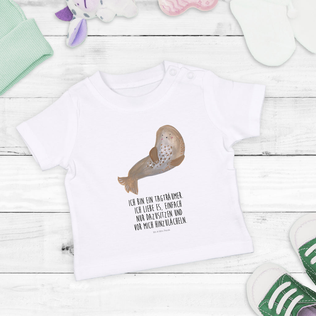 Baby T-Shirt Robbe lachend Robbe, Robben, Seehund, Strand, Meerestier, Ostsee, Nordsee Mädchen,Jungen,Unisex,Motiv,Baby T-Shirt,Kurzarm  süße Tiermotive, gute Laune, lustige Sprüche, Tiere