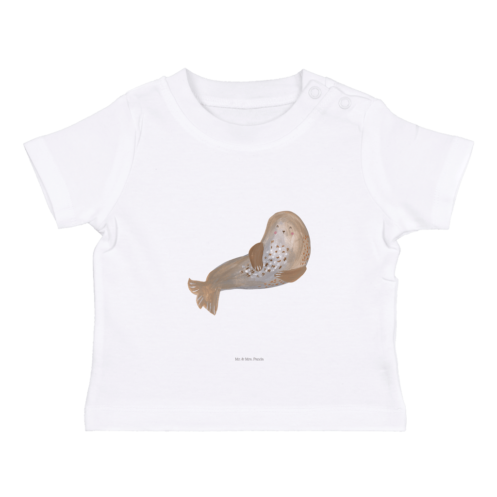 Baby T-Shirt Robbe lachend Robbe, Robben, Seehund, Strand, Meerestier, Ostsee, Nordsee Mädchen,Jungen,Unisex,Motiv,Baby T-Shirt,Kurzarm  süße Tiermotive, gute Laune, lustige Sprüche, Tiere