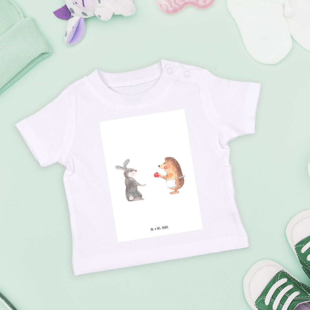 Baby T-Shirt Liebe ist nie ohne Schmerz Igel und Hase, Igel, Hase, Liebe Spruch, Liebeskummer Geschenk, Herzschmerz, Trösten, Trennungsschmerz, Spruch romantisch Mädchen,Jungen,Unisex,Motiv,Baby T-Shirt,Kurzarm  süße Tiermotive, gute Laune, lustige Sprüche, Tiere