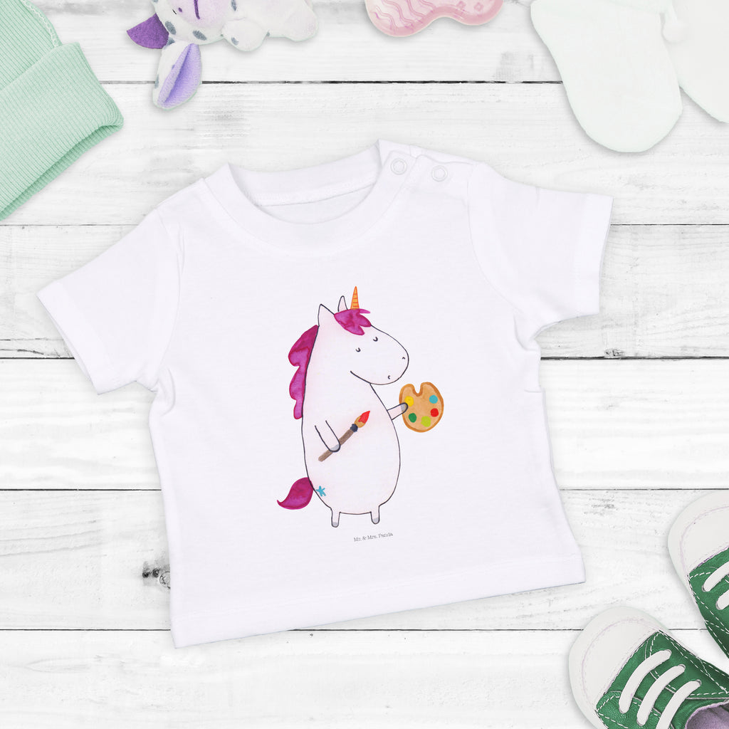 Baby T-Shirt Einhorn Künstler Einhorn, Einhörner, Englisch, Künstler, Unicorn, Artist, Malen, Zeichnen, Welt, Farbe, Stift, Pinsel, Geschenk, Maler Mädchen,Jungen,Unisex,Motiv,Baby T-Shirt,Kurzarm  Einhorn, Einhörner, Einhorn Deko, Pegasus, Unicorn