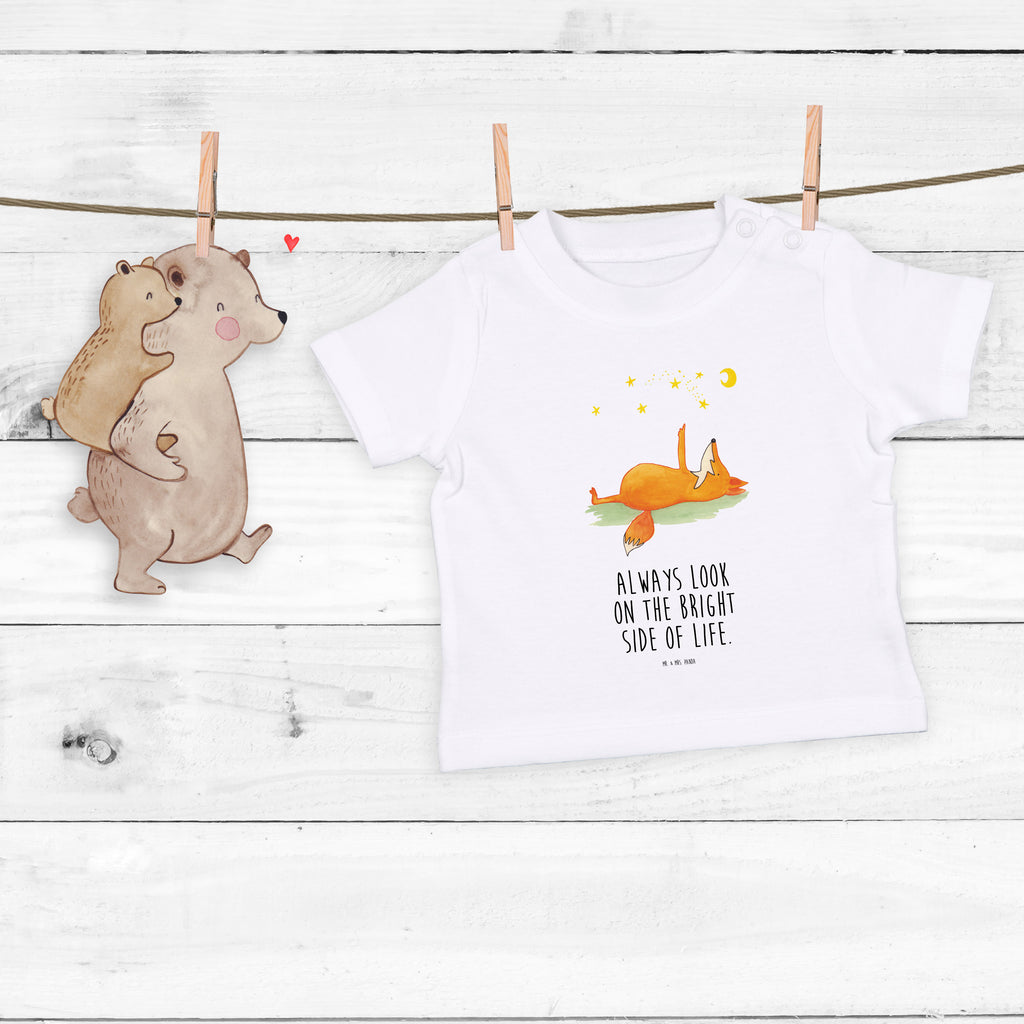 Baby T-Shirt Fuchs Sterne Fuchs, Füchse, tröstende Worte, Spruch positiv, Spruch schön, Romantik, Always Look on the Bright Side of Life Mädchen,Jungen,Unisex,Motiv,Baby T-Shirt,Kurzarm  Fuchs