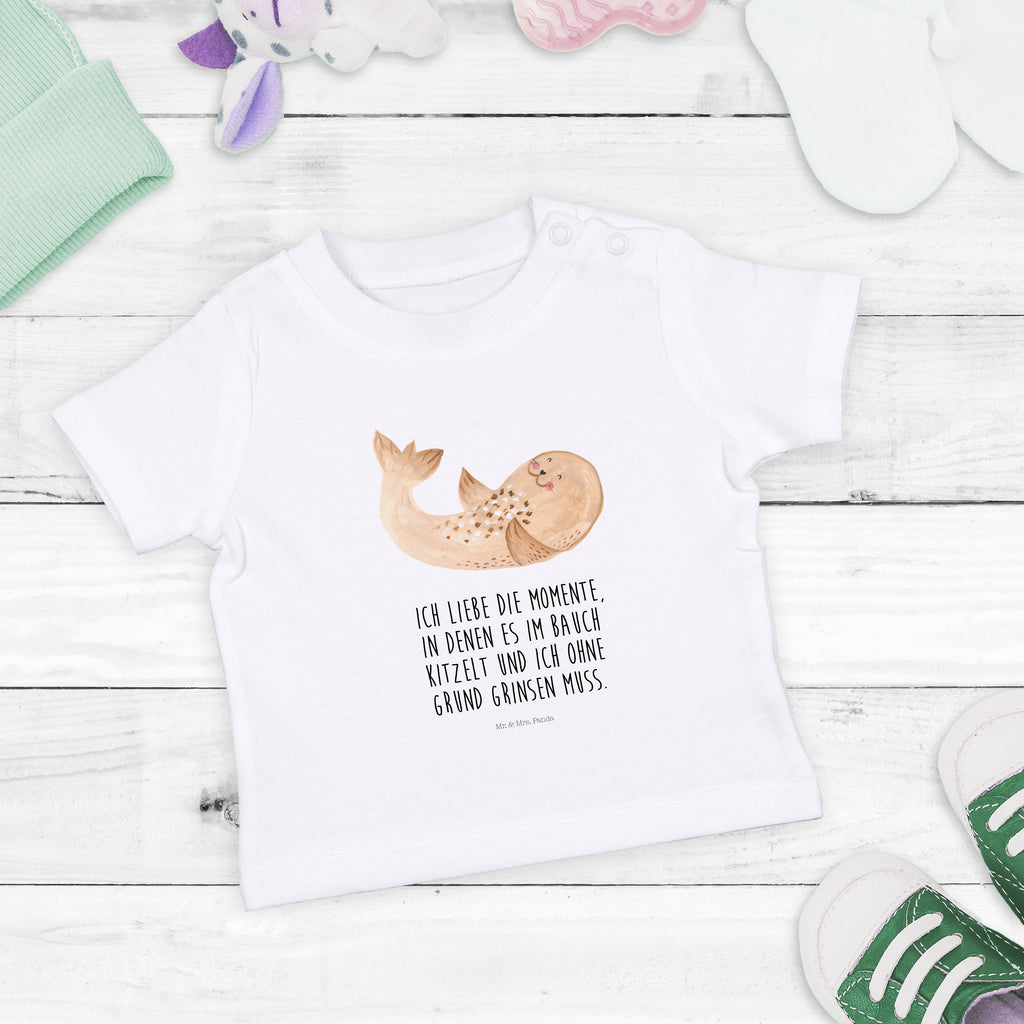 Baby T-Shirt Robbe liegend Robbe, Robben, Seehund, Strand, Meerestier, Ostsee, Nordsee, Lachen, Freude Mädchen,Jungen,Unisex,Motiv,Baby T-Shirt,Kurzarm  süße Tiermotive, gute Laune, lustige Sprüche, Tiere