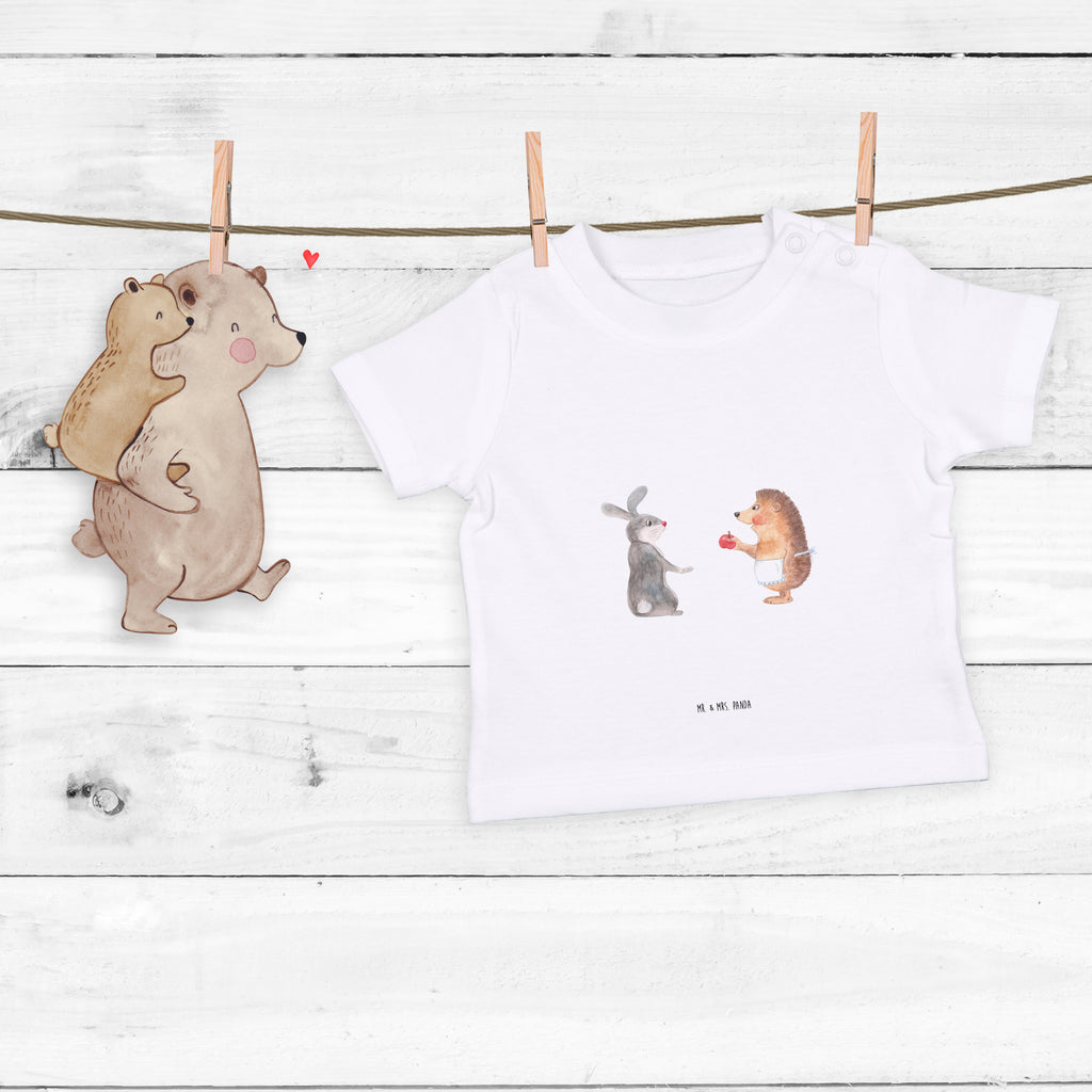 Baby T-Shirt Liebe ist nie ohne Schmerz Igel und Hase, Igel, Hase, Liebe Spruch, Liebeskummer Geschenk, Herzschmerz, Trösten, Trennungsschmerz, Spruch romantisch Mädchen,Jungen,Unisex,Motiv,Baby T-Shirt,Kurzarm  süße Tiermotive, gute Laune, lustige Sprüche, Tiere